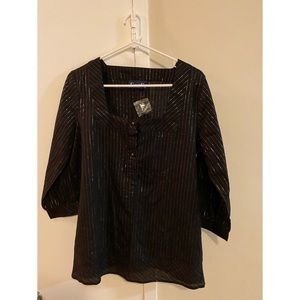 Black and gold striped blouse